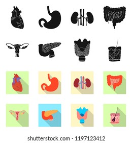 Isolated object of body and human logo. Collection of body and medical vector icon for stock.