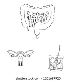 Isolated object of body and human logo. Collection of body and medical stock symbol for web.