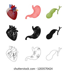 Isolated object of body and human logo. Set of body and medical vector icon for stock.