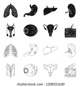 Isolated object of body and human logo. Collection of body and medical stock vector illustration.