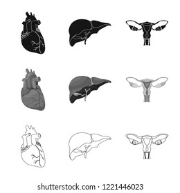 Isolated object of body and human logo. Collection of body and medical stock symbol for web.