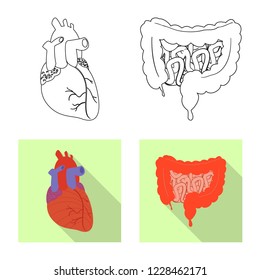 Isolated object of body and human logo. Set of body and medical stock vector illustration.