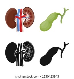 Isolated object of body and human logo. Collection of body and medical stock symbol for web.
