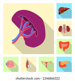Isolated object of body and human logo. Collection of body and medical vector icon for stock.