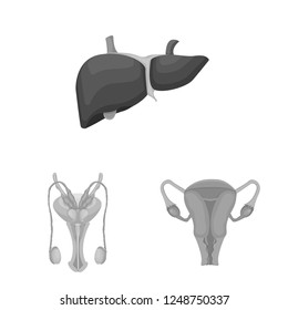 Isolated object of body and human logo. Collection of body and medical stock vector illustration.