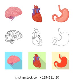Isolated object of body and human logo. Set of body and medical vector icon for stock.