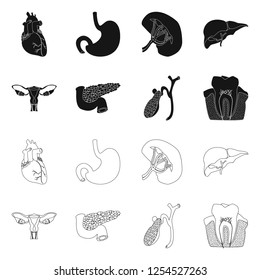 Isolated object of body and human logo. Collection of body and medical stock vector illustration.
