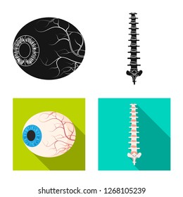 Isolated object of body and human logo. Set of body and medical vector icon for stock.