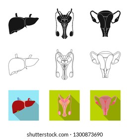 Isolated object of body and human logo. Set of body and medical stock vector illustration.