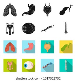 Isolated object of body and human logo. Collection of body and medical vector icon for stock.