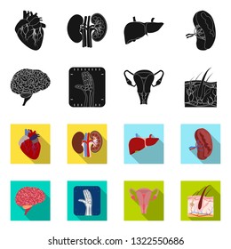 Isolated object of body and human logo. Collection of body and medical vector icon for stock.