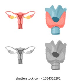 Isolated object of body and human logo. Collection of body and medical stock symbol for web.