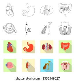 Isolated object of body and human logo. Set of body and medical stock symbol for web.