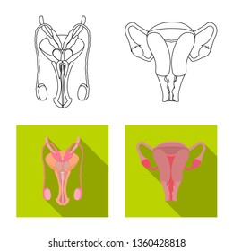 Isolated object of body and human logo. Collection of body and medical stock symbol for web.