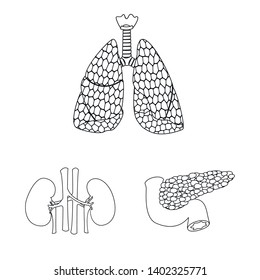 Isolated object of body and human logo. Set of body and medical stock symbol for web.