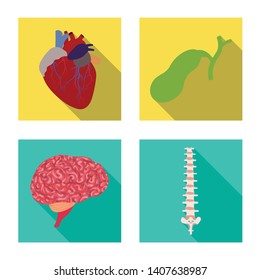 Isolated object of body and human logo. Collection of body and medical vector icon for stock.
