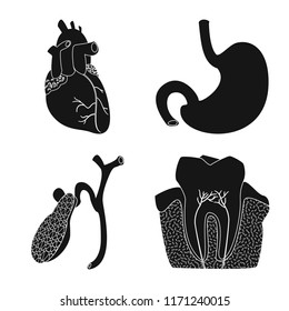 Isolated object of body and human sign. Collection of body and medical stock vector illustration.