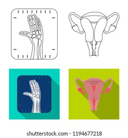 Isolated object of body and human sign. Collection of body and medical stock symbol for web.