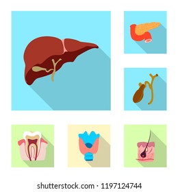 Isolated object of body and human sign. Set of body and medical stock vector illustration.