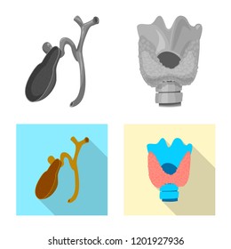Isolated object of body and human sign. Set of body and medical vector icon for stock.