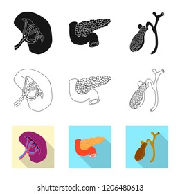 Isolated object of body and human sign. Set of body and medical stock vector illustration.