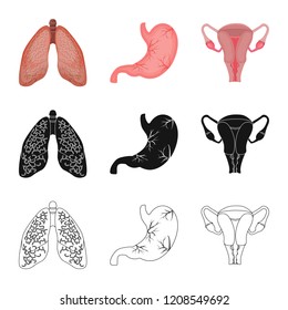 Isolated object of body and human sign. Collection of body and medical stock vector illustration.