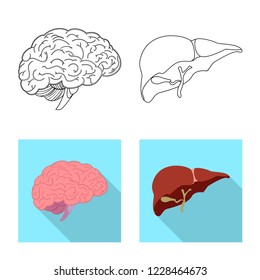 Isolated object of body and human sign. Set of body and medical stock symbol for web.