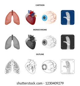 Isolated object of body and human sign. Set of body and medical stock symbol for web.
