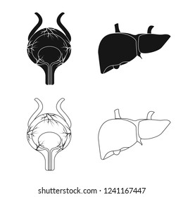 Isolated object of body and human sign. Collection of body and medical stock vector illustration.