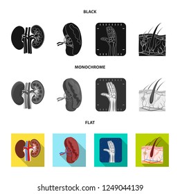 Isolated object of body and human sign. Set of body and medical stock vector illustration.