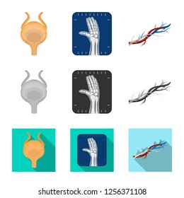 Isolated object of body and human sign. Set of body and medical stock symbol for web.