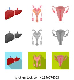 Isolated object of body and human sign. Collection of body and medical stock symbol for web.