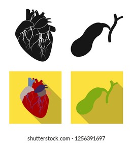 Isolated object of body and human sign. Collection of body and medical vector icon for stock.
