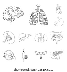 Isolated object of body and human sign. Set of body and medical stock symbol for web.