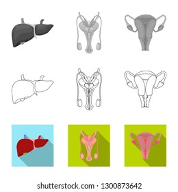 Isolated object of body and human sign. Set of body and medical stock symbol for web.