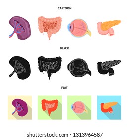 Isolated object of body and human sign. Set of body and medical stock vector illustration.