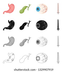Isolated object of body and human sign. Collection of body and medical vector icon for stock.