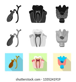 Isolated object of body and human sign. Set of body and medical vector icon for stock.
