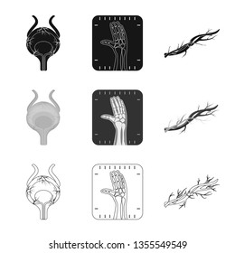 Isolated object of body and human sign. Collection of body and medical stock symbol for web.