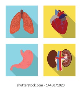 Isolated object of body and human sign. Set of body and medical stock symbol for web.