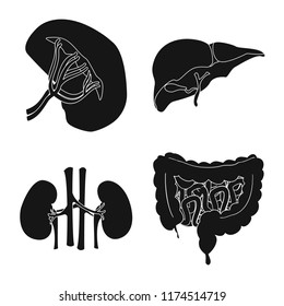 Isolated object of body and human symbol. Collection of body and medical vector icon for stock.
