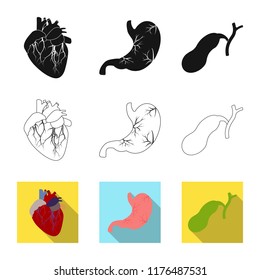 Isolated object of body and human symbol. Set of body and medical stock vector illustration.