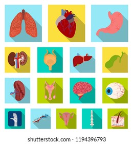 Isolated object of body and human symbol. Collection of body and medical vector icon for stock.
