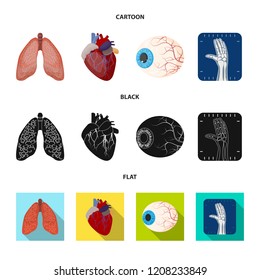 Isolated object of body and human symbol. Set of body and medical stock symbol for web.