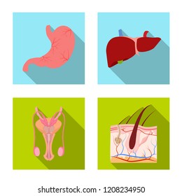 Isolated object of body and human symbol. Collection of body and medical stock vector illustration.