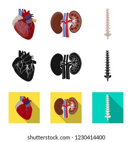 Isolated object of body and human symbol. Set of body and medical stock symbol for web.