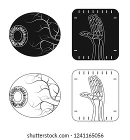 Isolated object of body and human symbol. Set of body and medical stock vector illustration.