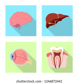 Isolated object of body and human symbol. Collection of body and medical stock vector illustration.