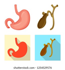 Isolated object of body and human symbol. Collection of body and medical stock vector illustration.