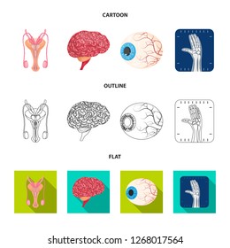 Isolated object of body and human symbol. Collection of body and medical stock vector illustration.